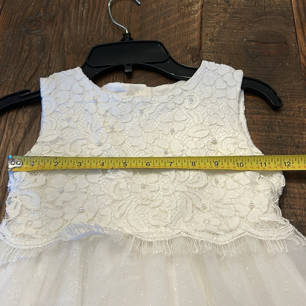 Alice Pi Little Girls Ivory Lace / Tulle Flower Girl / Communion Dress.  Size 4 - Picture 9 of 12